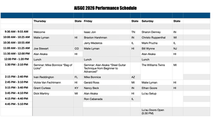 Announcing the AISGC 2026 Performance Schedule!