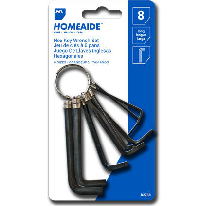 HEX KEY WRENCH SET 8 SIZES, ENGLISH