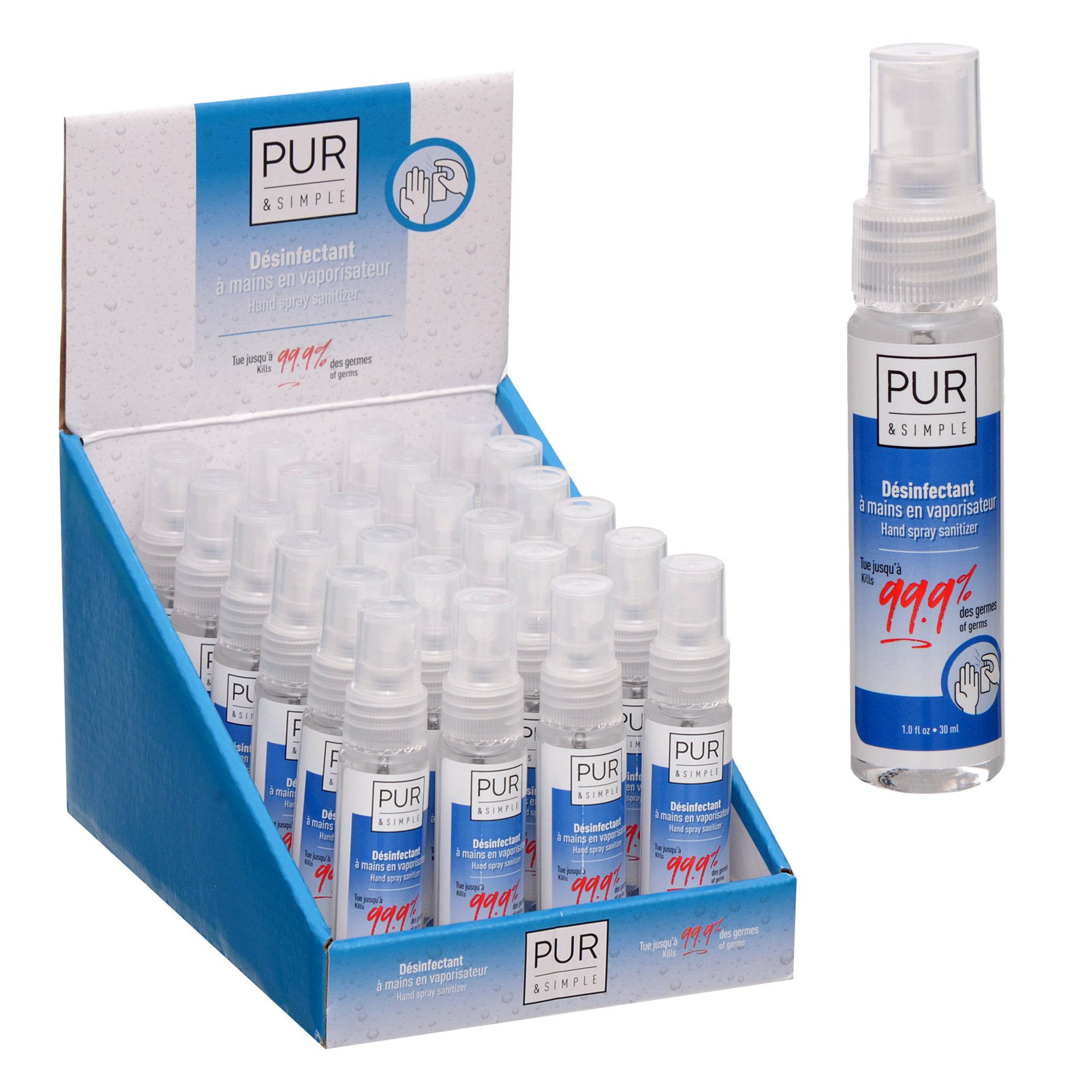 Spray désinfectant pour les mains