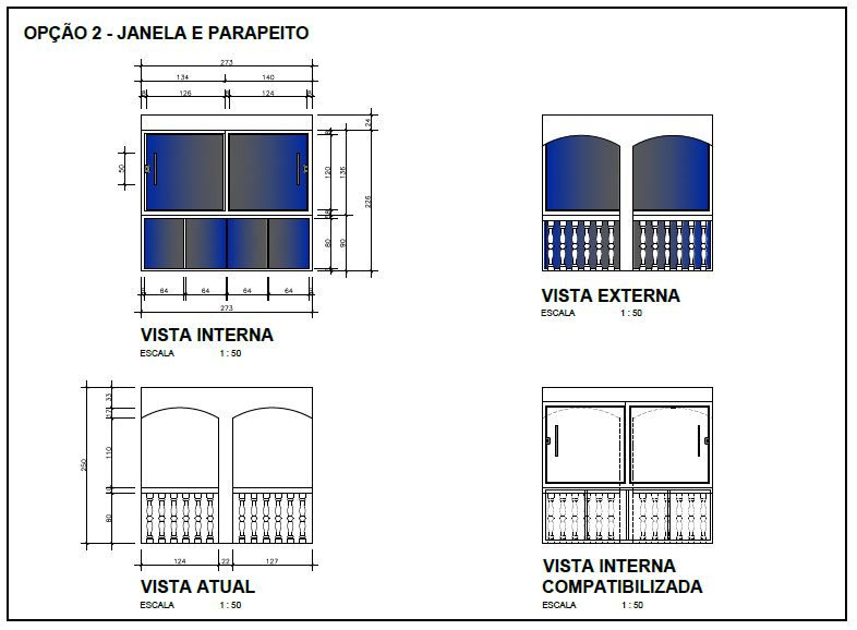 Elevação porta-janela opção 2