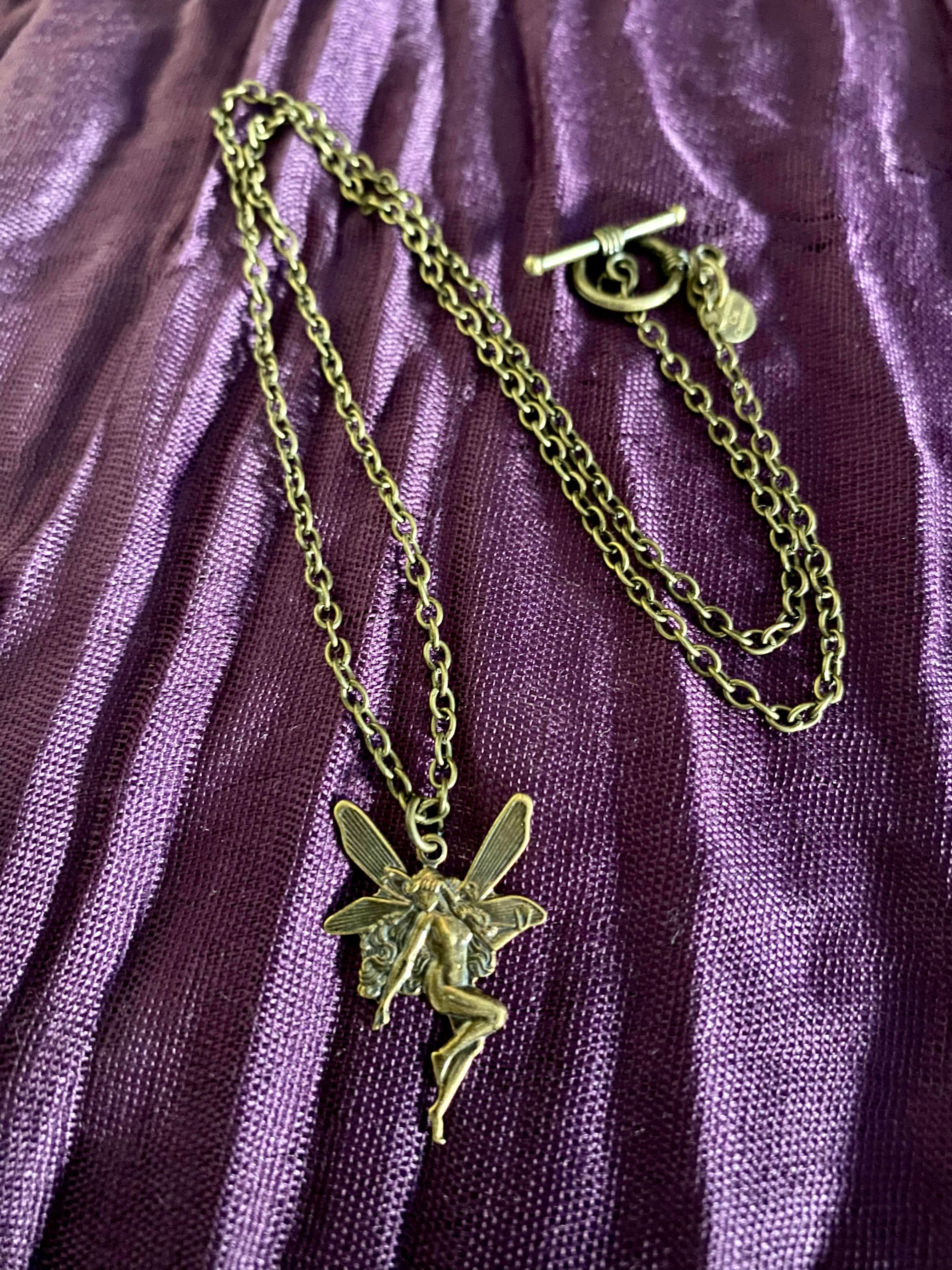 Fairy Antique Brass Necklace