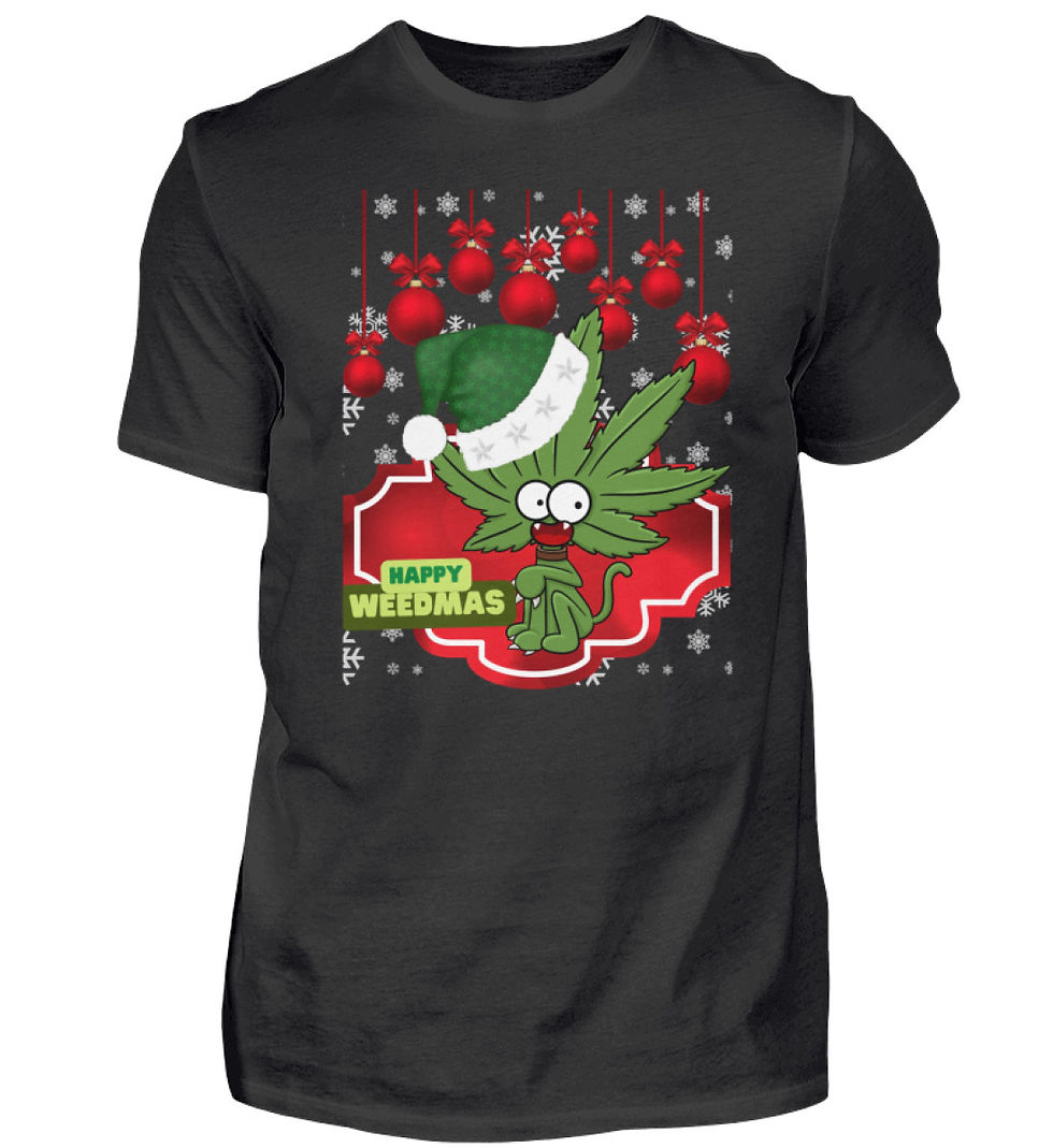 Thumbnail: Happy Weedmas T-shirt in black