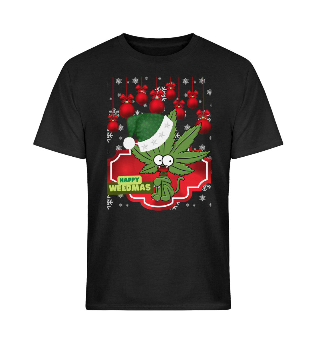 Unisex Happy Weedmas T-shirt in black