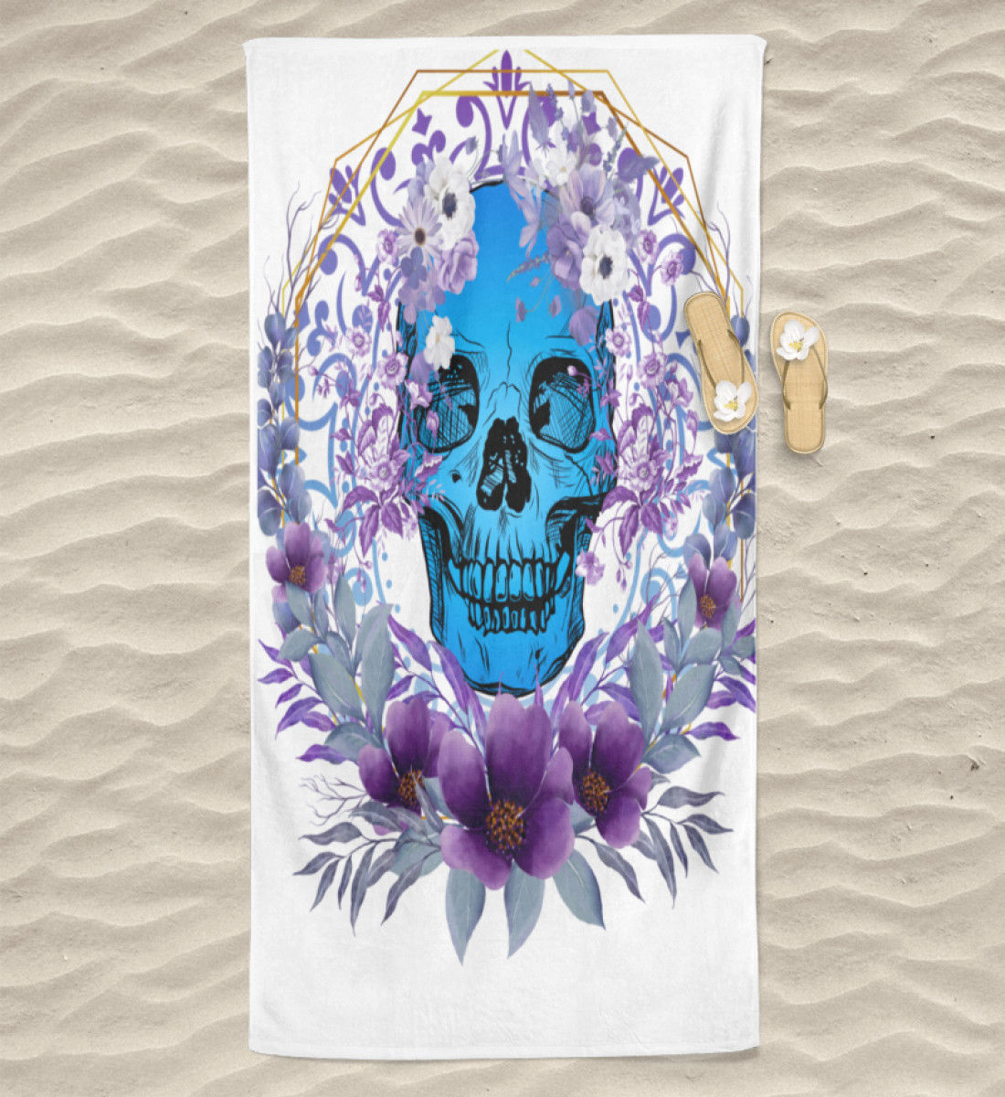 Blue Skull - High quality beach towel 