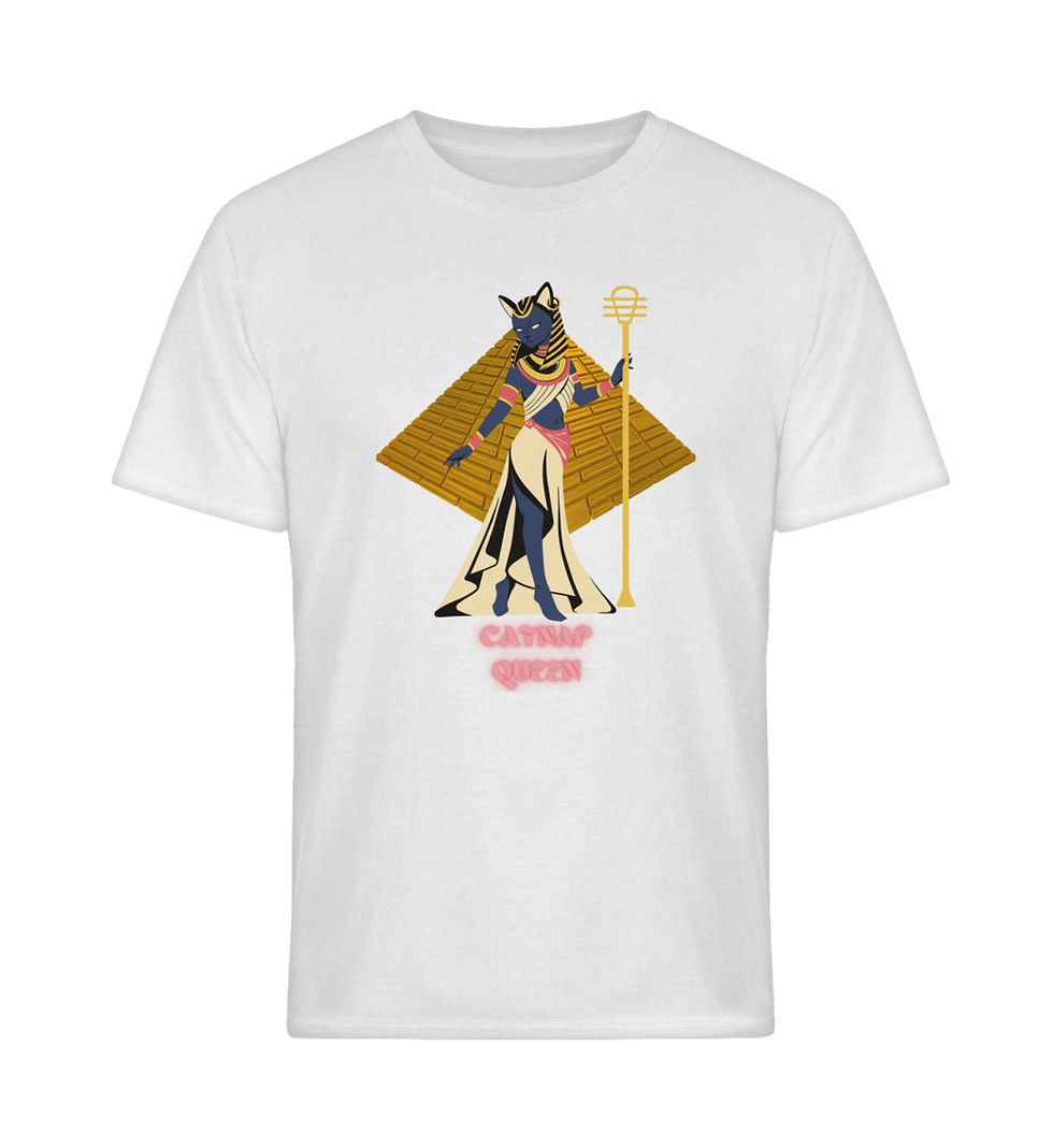 Thumbnail: Unisex Catnap Queen T-shirt in white