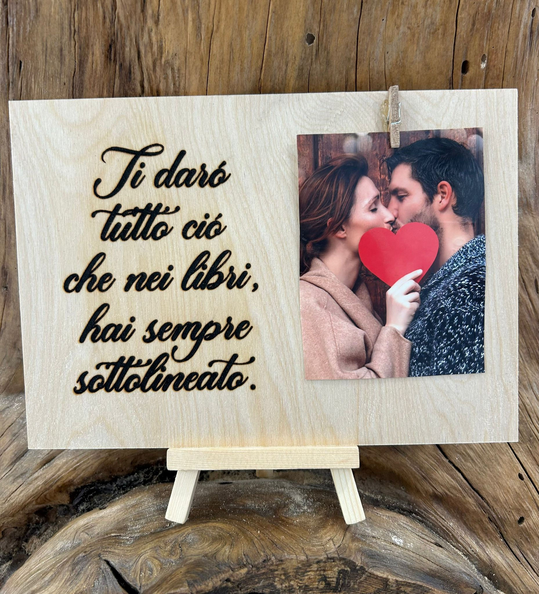 Pannellino in betulla amore personalizzato punto gadget