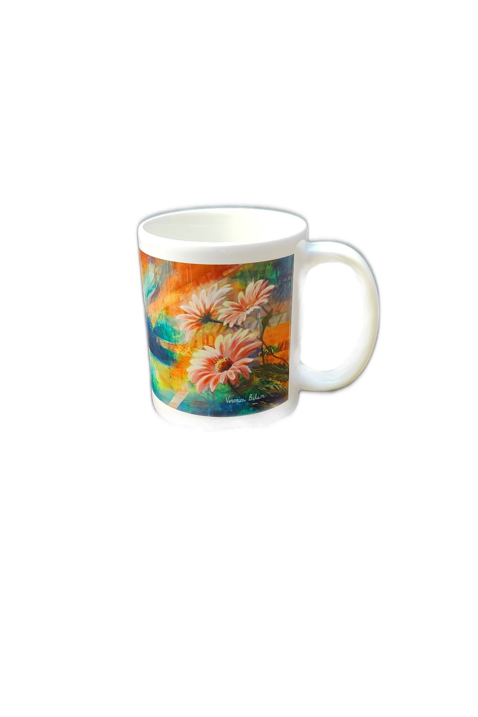 Thumbnail: An excellent gift idea! A Coffee cup of the painting Take Flight by Veronica Belam. Tasse à café imprimé d’une peinture.
