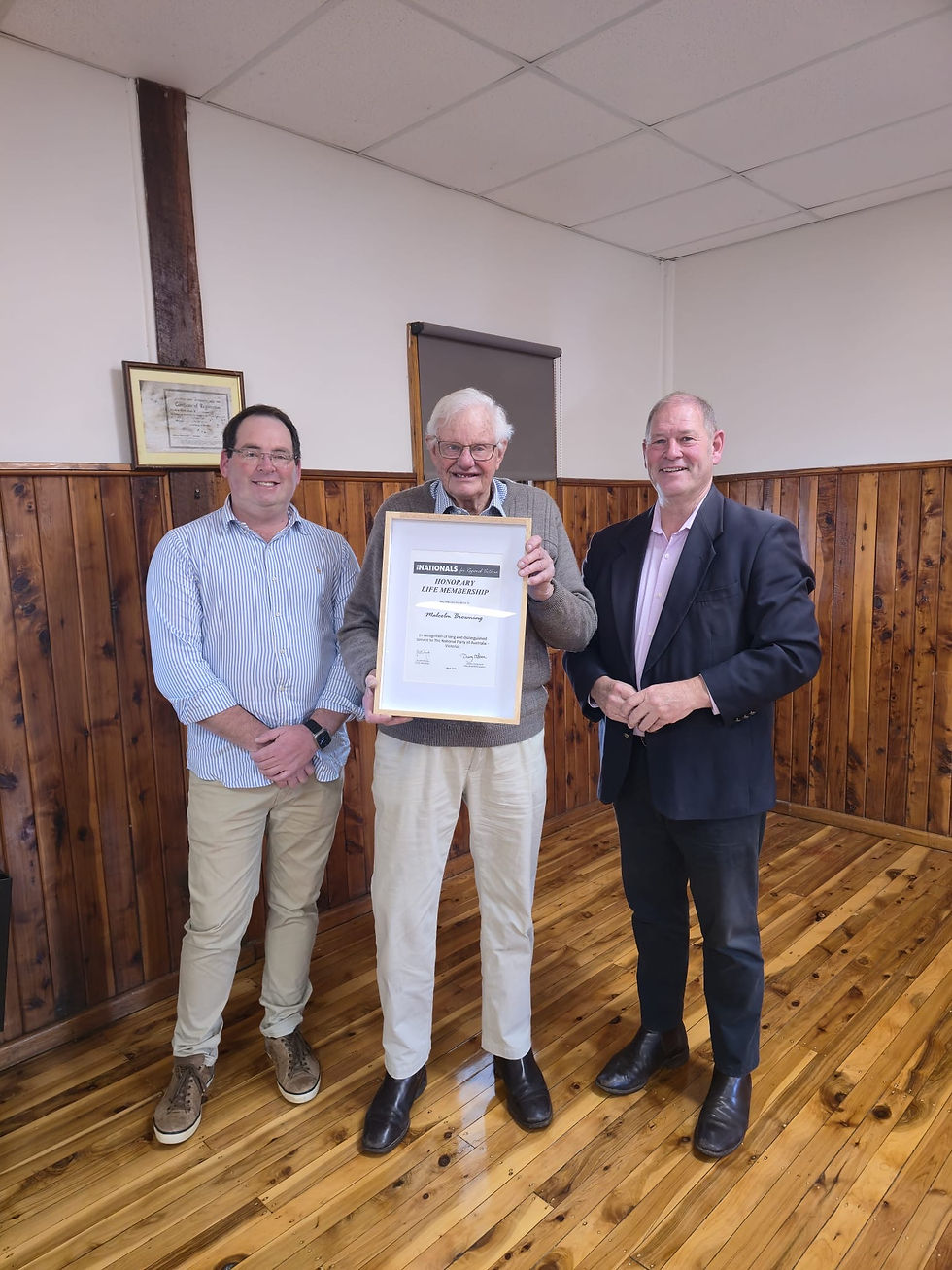McCurdy pays tribute to dedicated Yarrawonga National Party volunteer