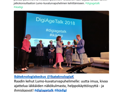 Digitreffeillä kotimainen Oulumon kuvaturvapuhelin vakuutti ikäihmisten raadin