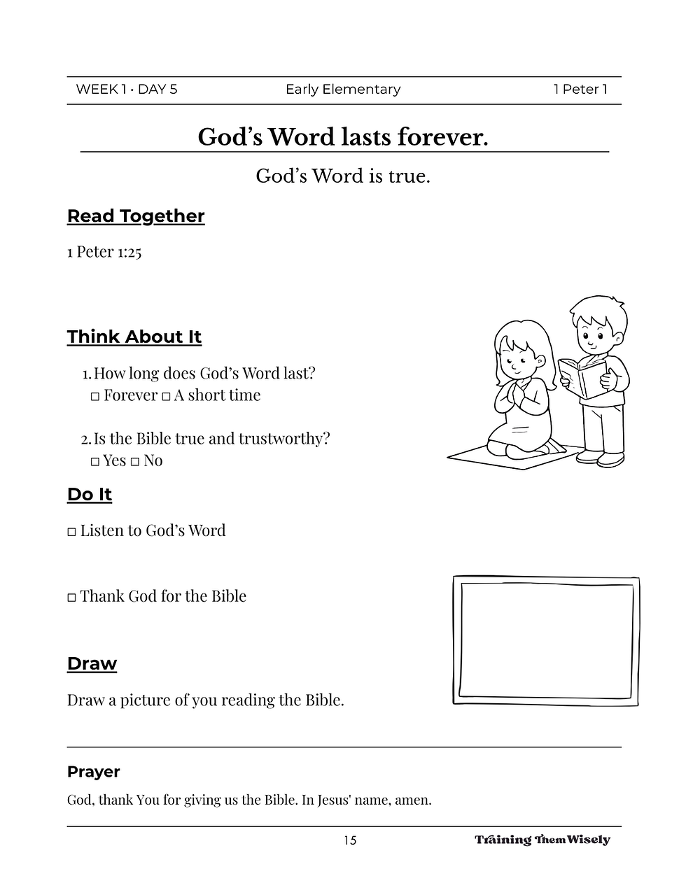 Thumbnail: 1 Peter Preschool and Early Elementary Bible Study (Digital)