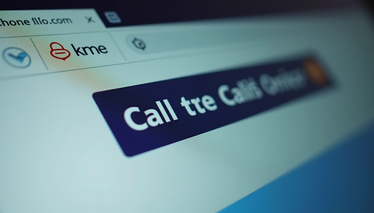 Close-up of a website page showing a clear and prominent call-to-action button