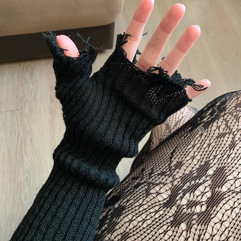 Thumbnail: Zuriel Fingerless Gloves - Distressed