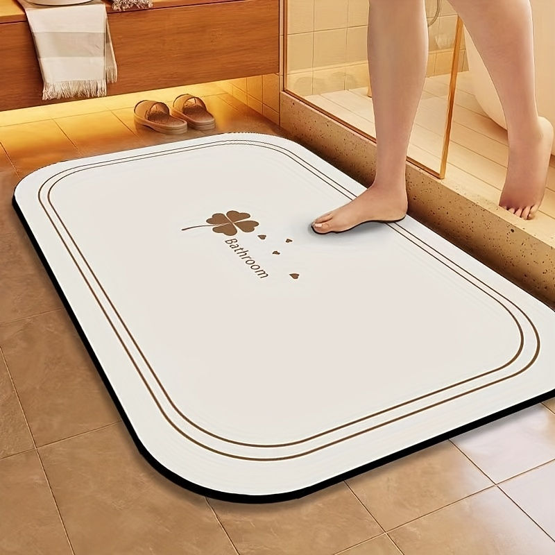 Thumbnail: 1pc Diatomite Bath Mat Quick Dry Super Absorbent Non-slip Floor Mat for Bathroom