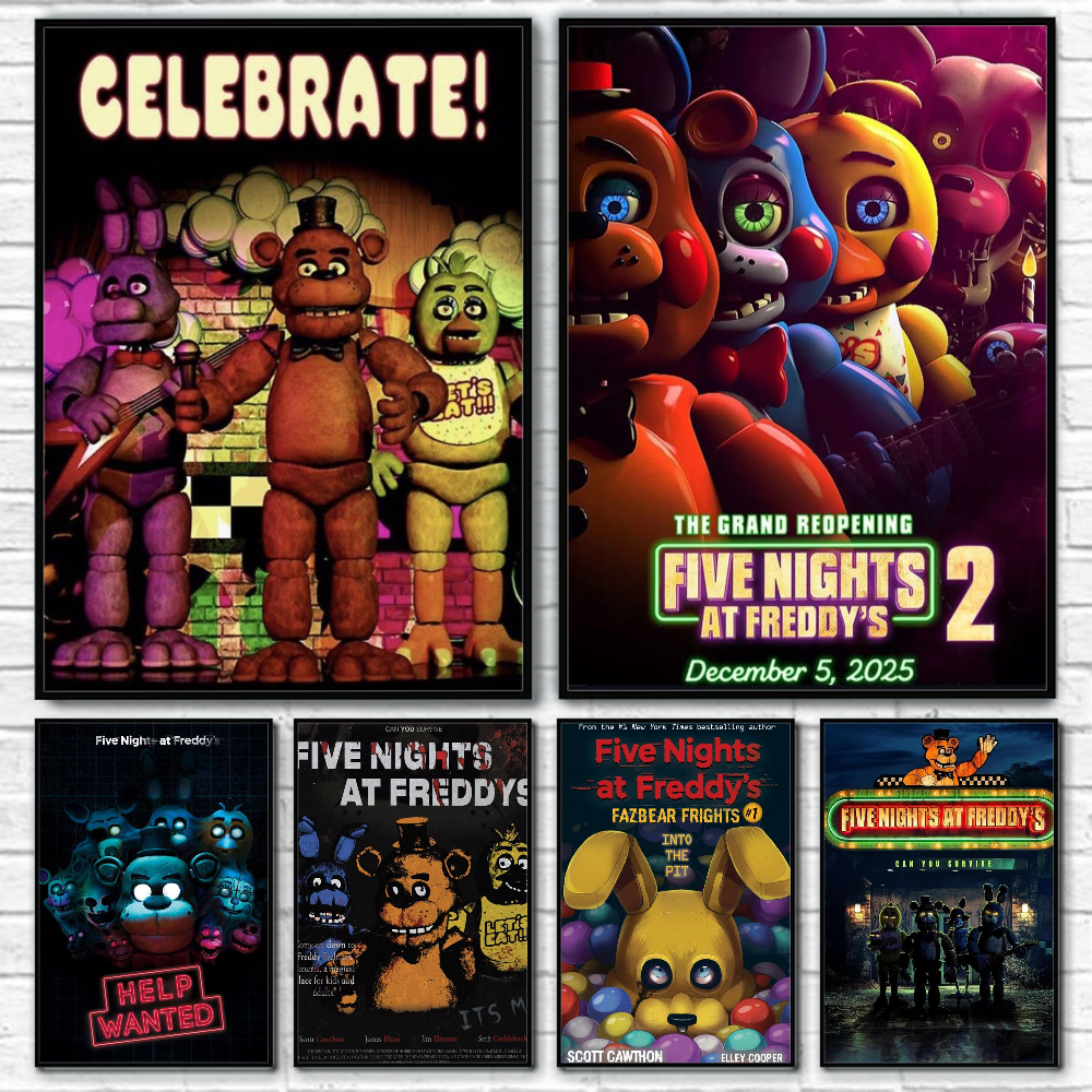 Fnaf Five-nights-At-Freddys Classic Poster Wall art print art suitable for livin