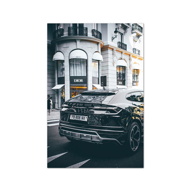 Thumbnail: European Street Canvas Painting Fashion Black White Vintage Photo Posters and Pr