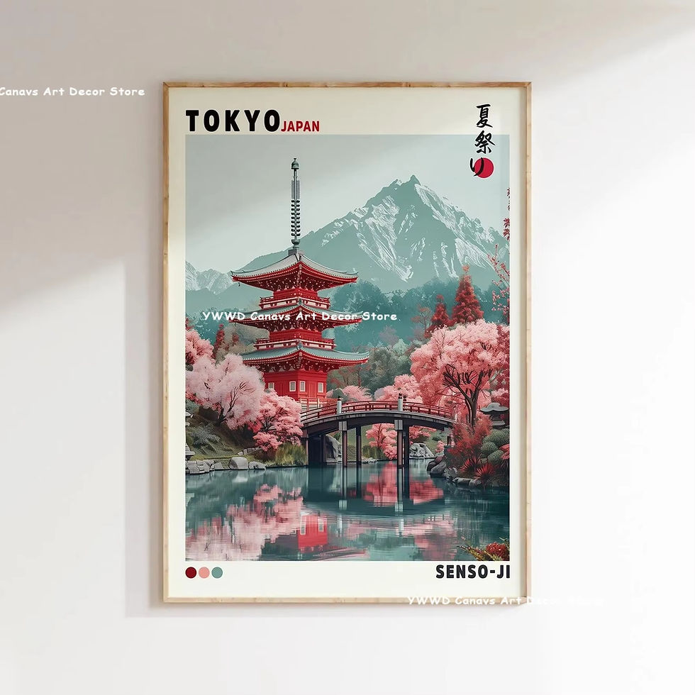 Thumbnail: Mount Fuji Sunrise Wave Canvas Print Hokusai Giant Wave Landscape Japanese Wall 