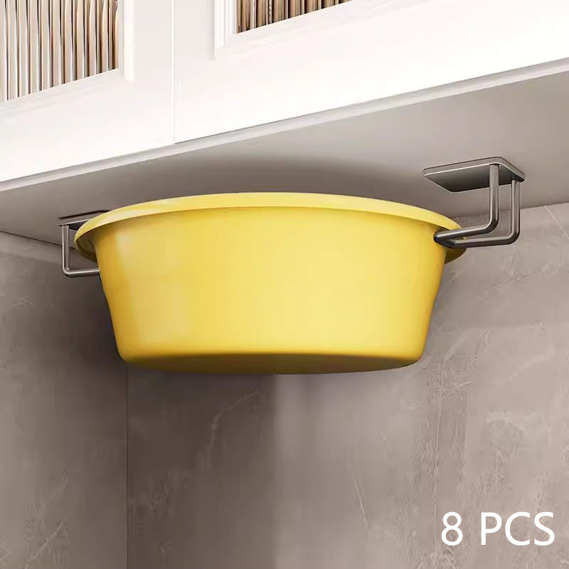Thumbnail: YM Portable Hidden Non-Porous Wall Mounted Kitchen Rack Stylish Pot Lid Rack Und