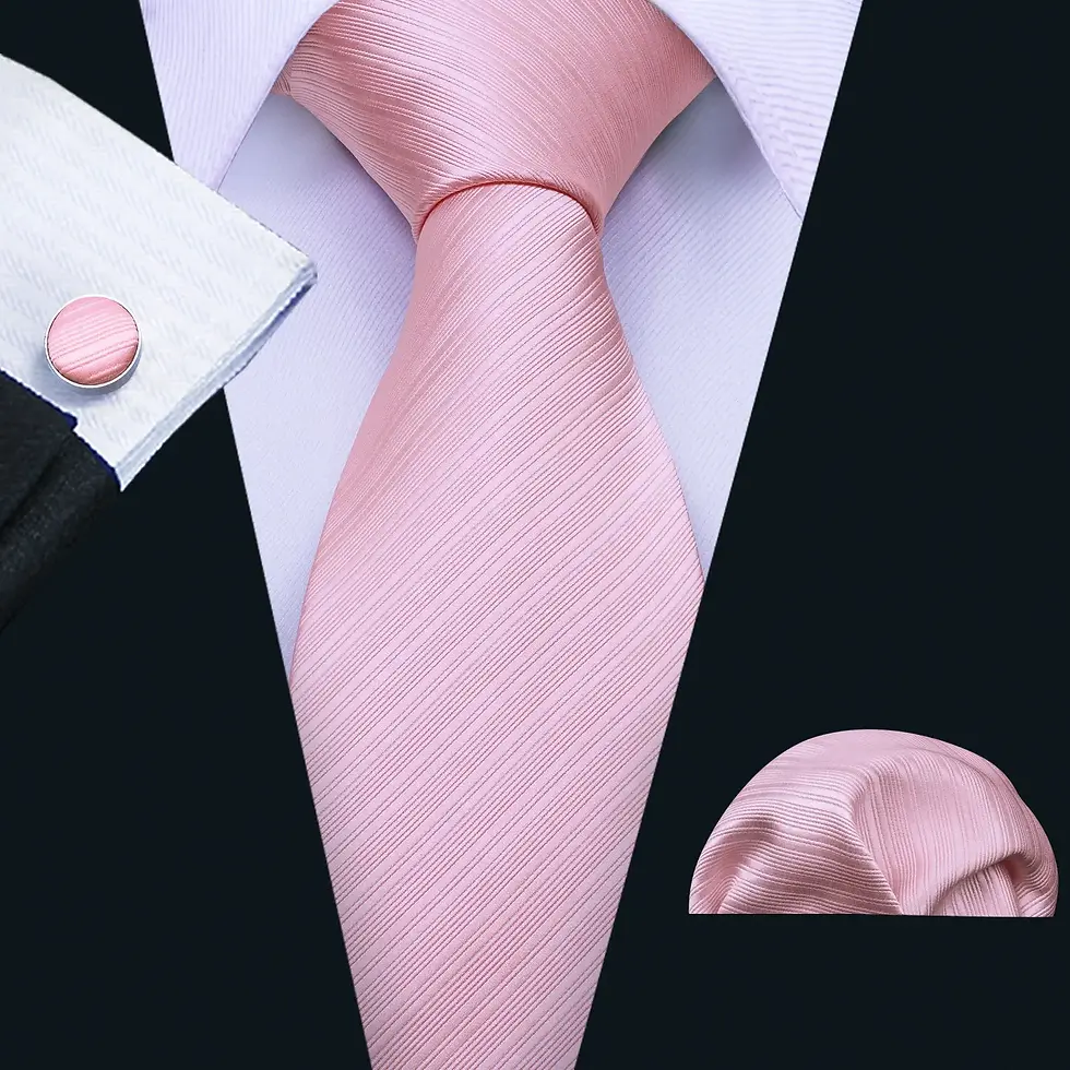 Thumbnail: Male Luxury Neck Tie for Men Business Red Striped Silk Tie Set