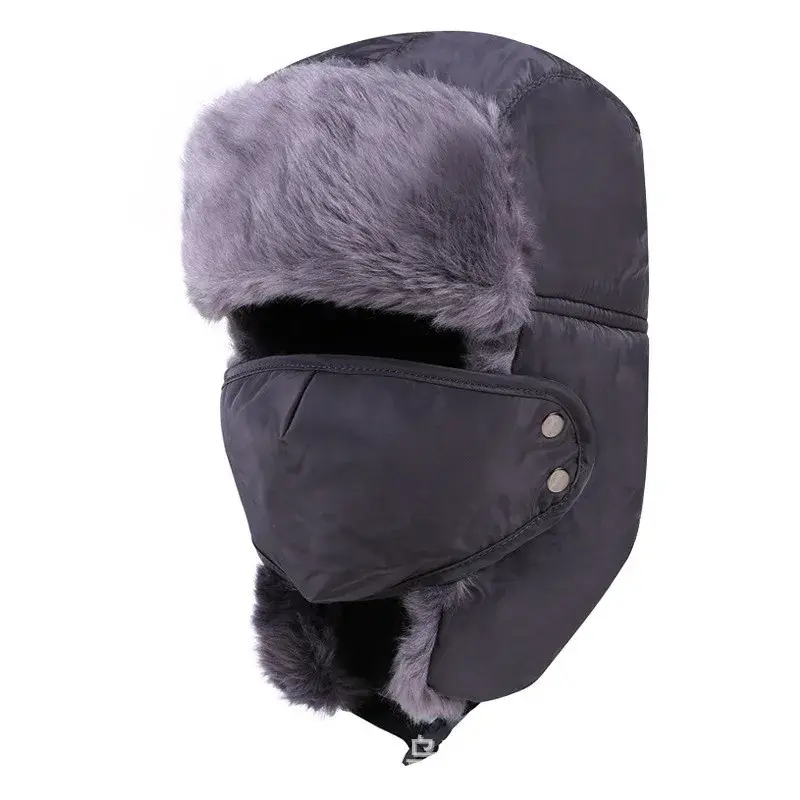 Thumbnail: 2021 New  Winter Bomber Hats Ushanka Russian Fur Ha