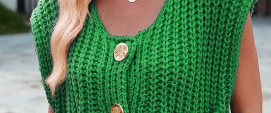 Women's Sleeveless Knit Cardigan Vest