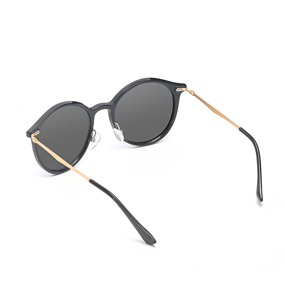 Thumbnail: DEWITT | Retro Horn Rimmed Keyhole Bridge Round Sunglasses Circle