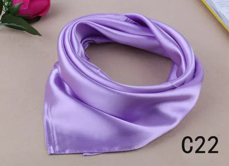Thumbnail: 60cm Candy Colors Women Silk Scar