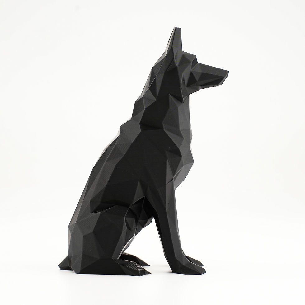 Thumbnail: Dog Figurine Animals Statues Black German Shepherd Sculptures Ornament Elegant D