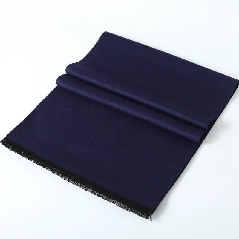 Thumbnail: Winter Soft Cashmere Scarves Men Solid Color Silk Wool Shawls
