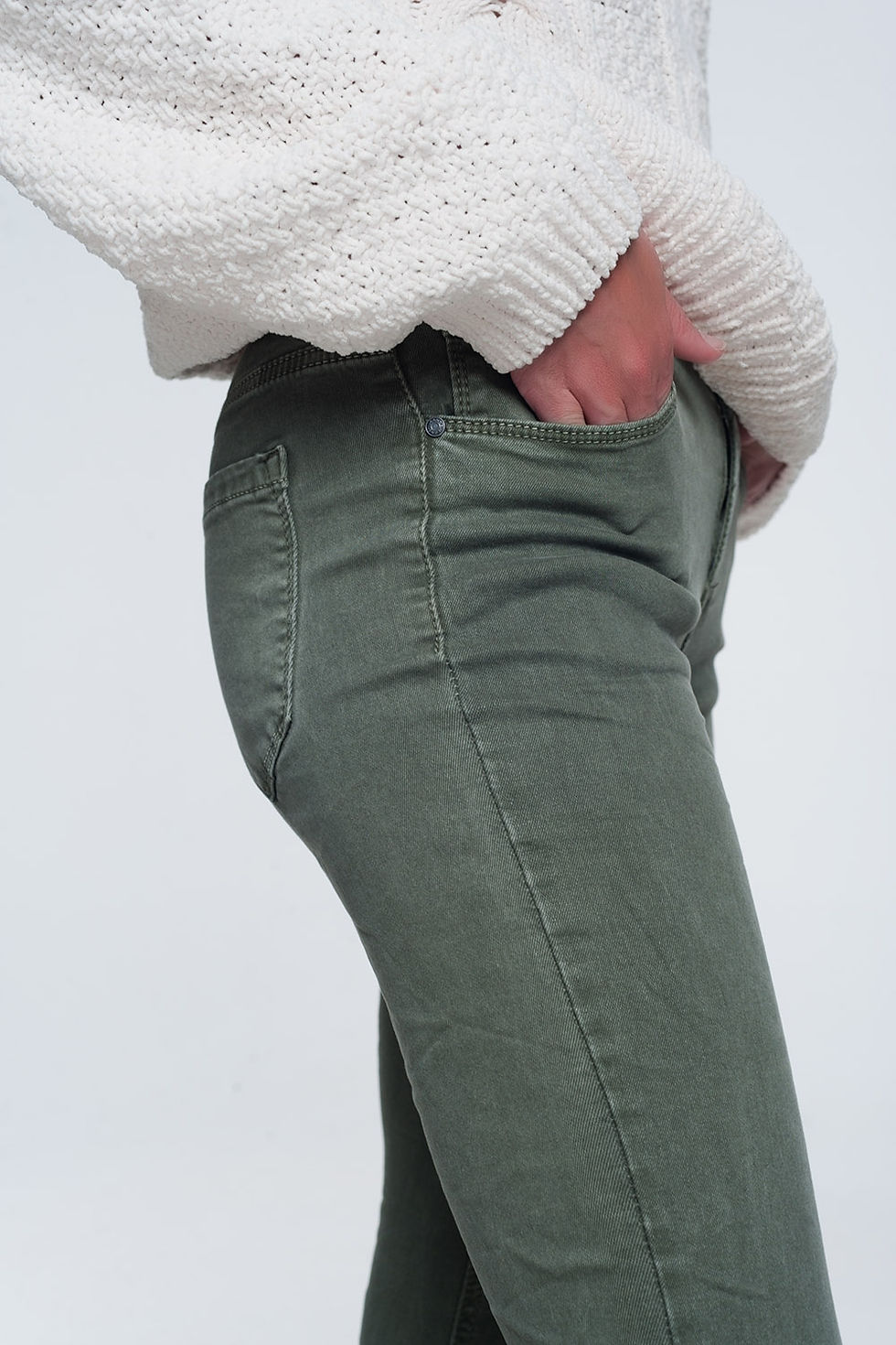 Thumbnail: High Waisted Skinny Jeans in Green