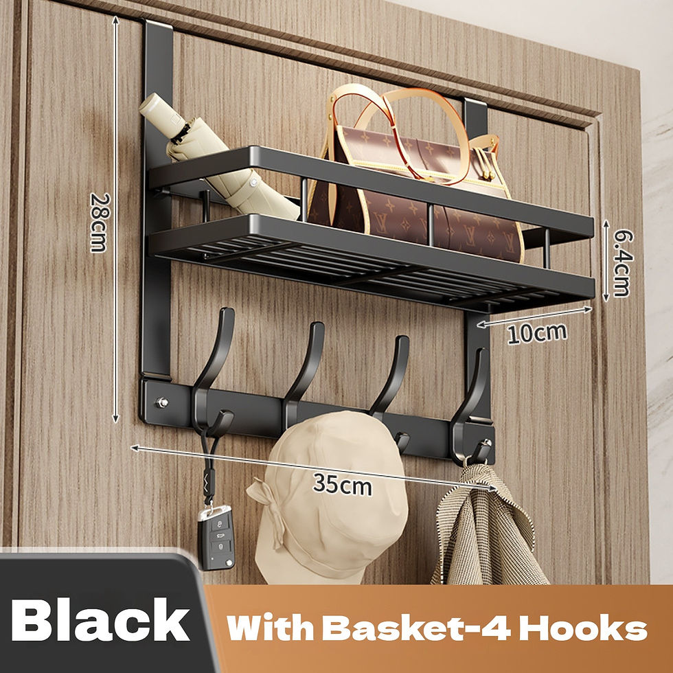 Thumbnail: Over-the-Door Home Organizer Rack Quick Install - Coat Hat Towel Hanger for Bath