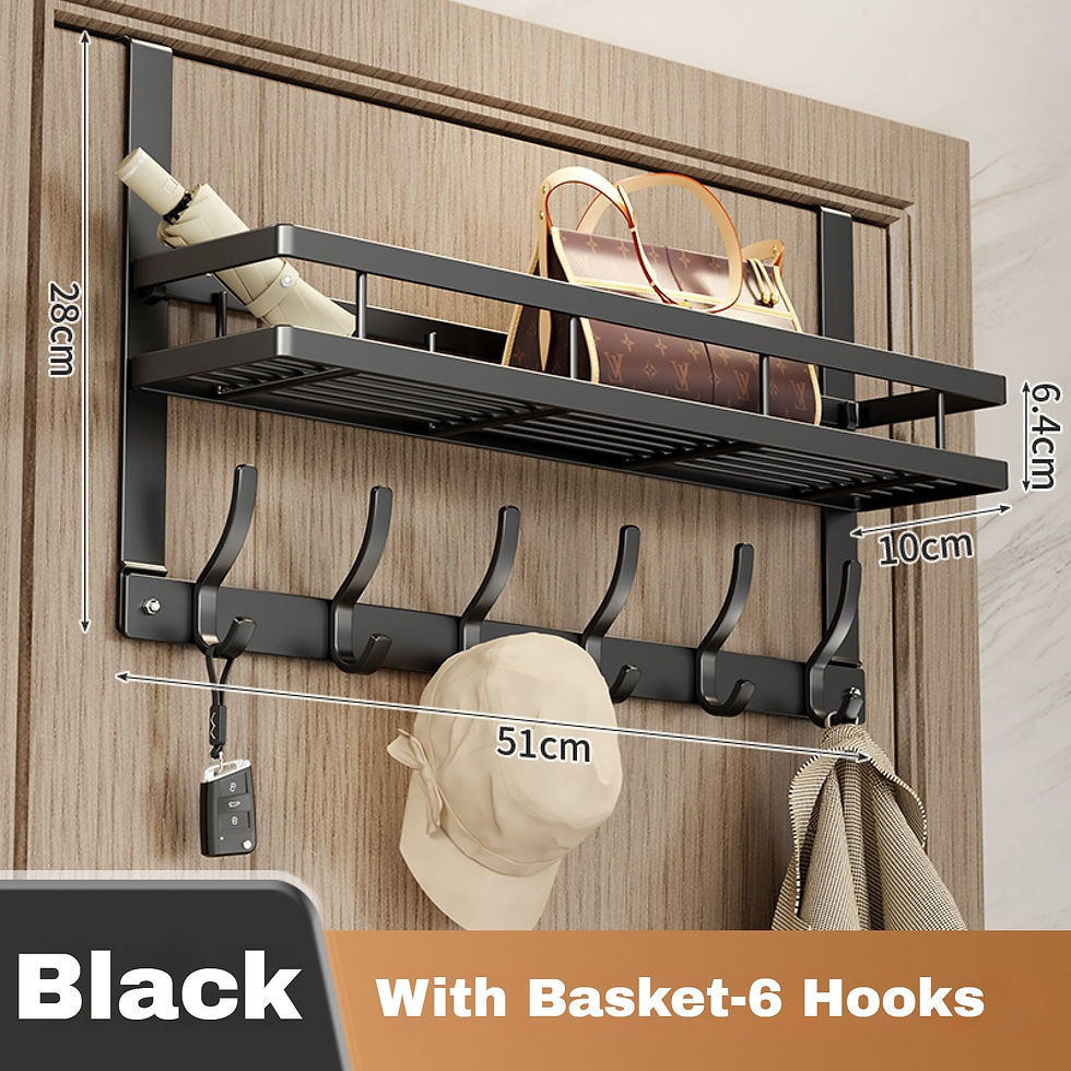 Thumbnail: Over-the-Door Home Organizer Rack Quick Install - Coat Hat Towel Hanger for Bath