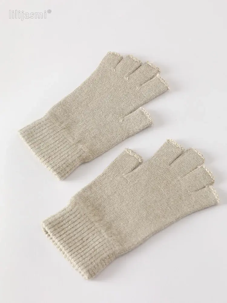Thumbnail: Sale Wool Mitt Exposed Fingertip Women's Gloves