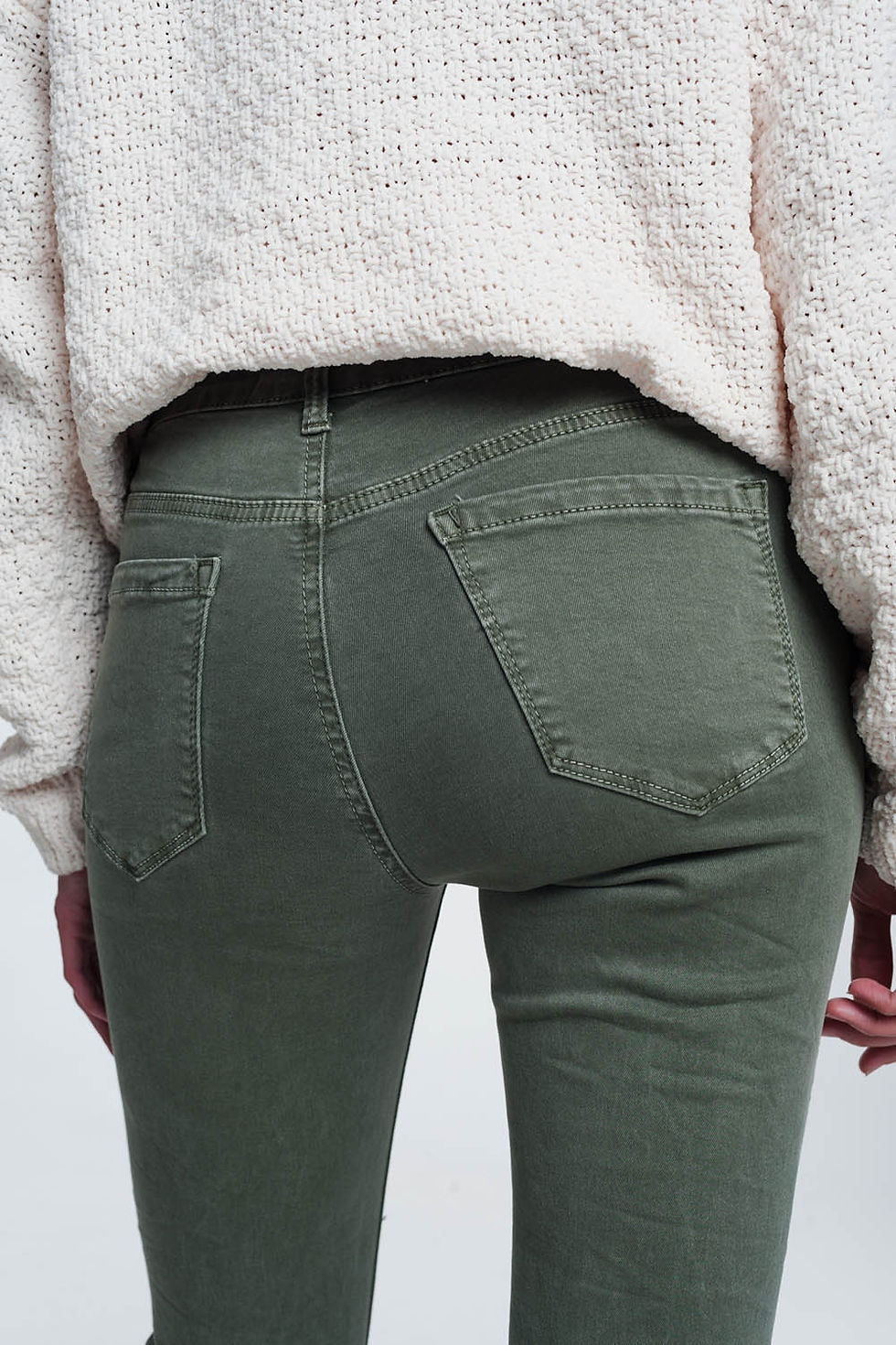 Thumbnail: High Waisted Skinny Jeans in Green