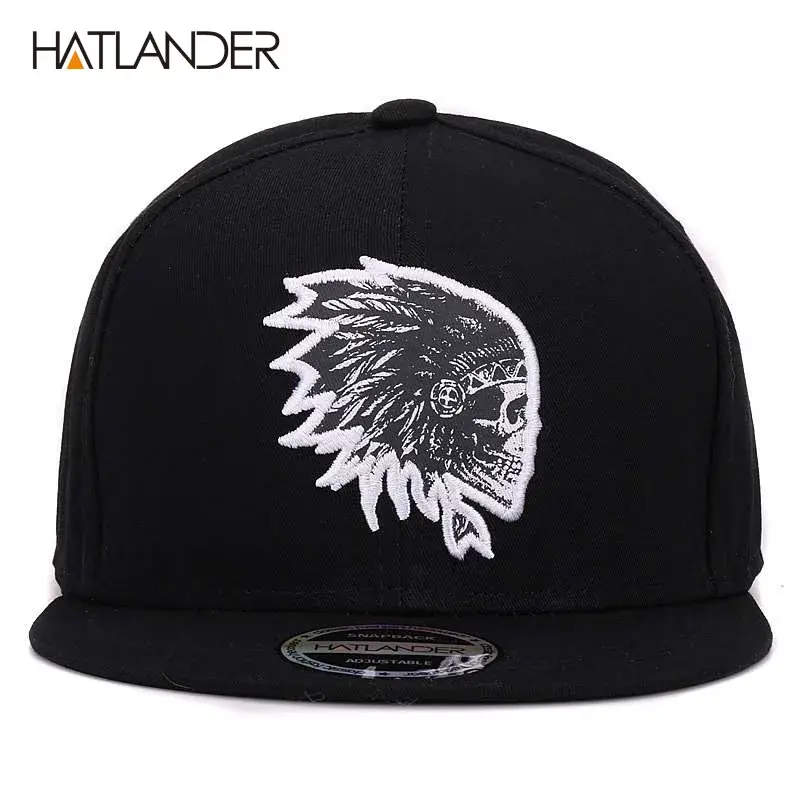 Thumbnail: [HATLANDER]Embroidery Skull Baseball Caps