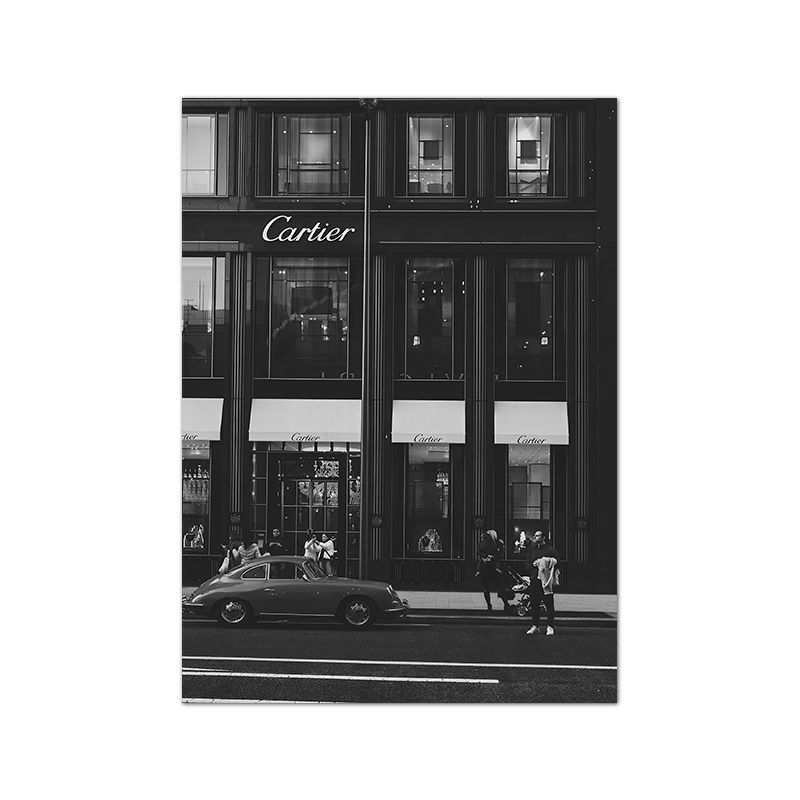 Thumbnail: European Street Canvas Painting Fashion Black White Vintage Photo Posters and Pr