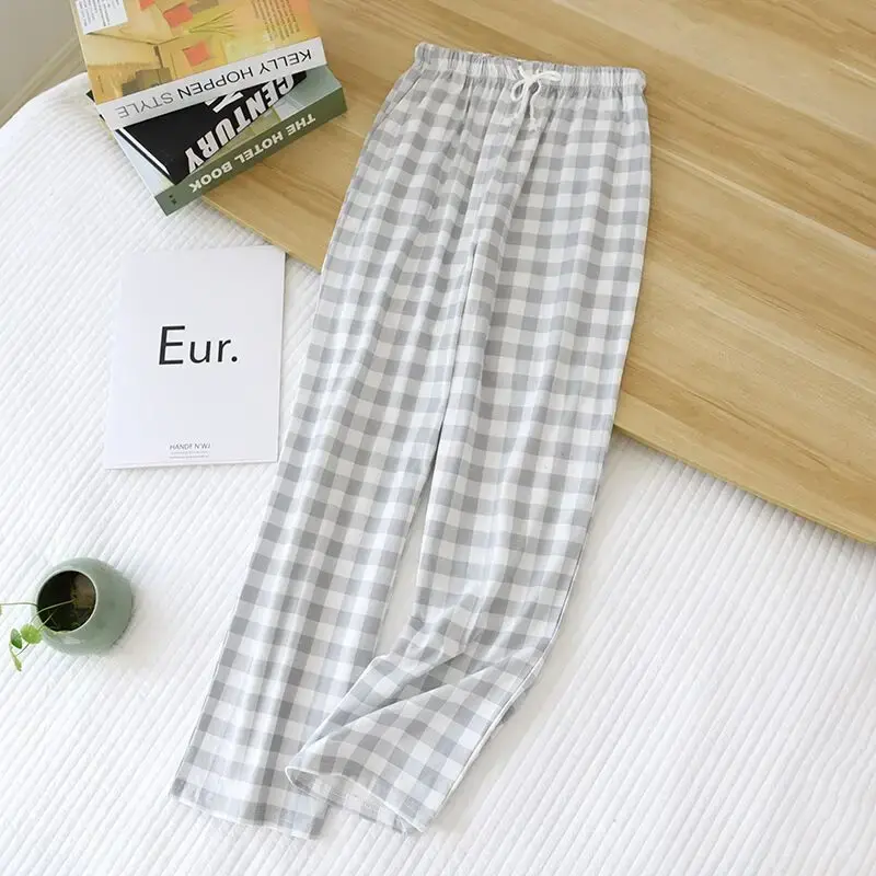 Thumbnail: New Plaid Cotton Loose Ladies Pajama Pants