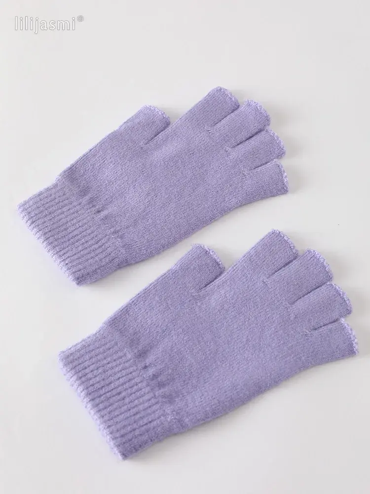 Thumbnail: Sale Wool Mitt Exposed Fingertip Women's Gloves