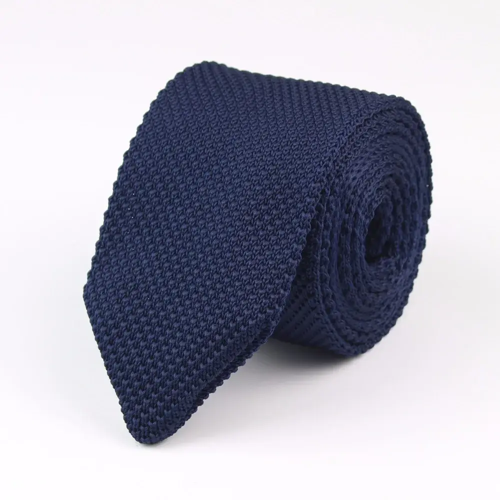 Men’s Knitted Slim Necktie Solid Color Classic Woven