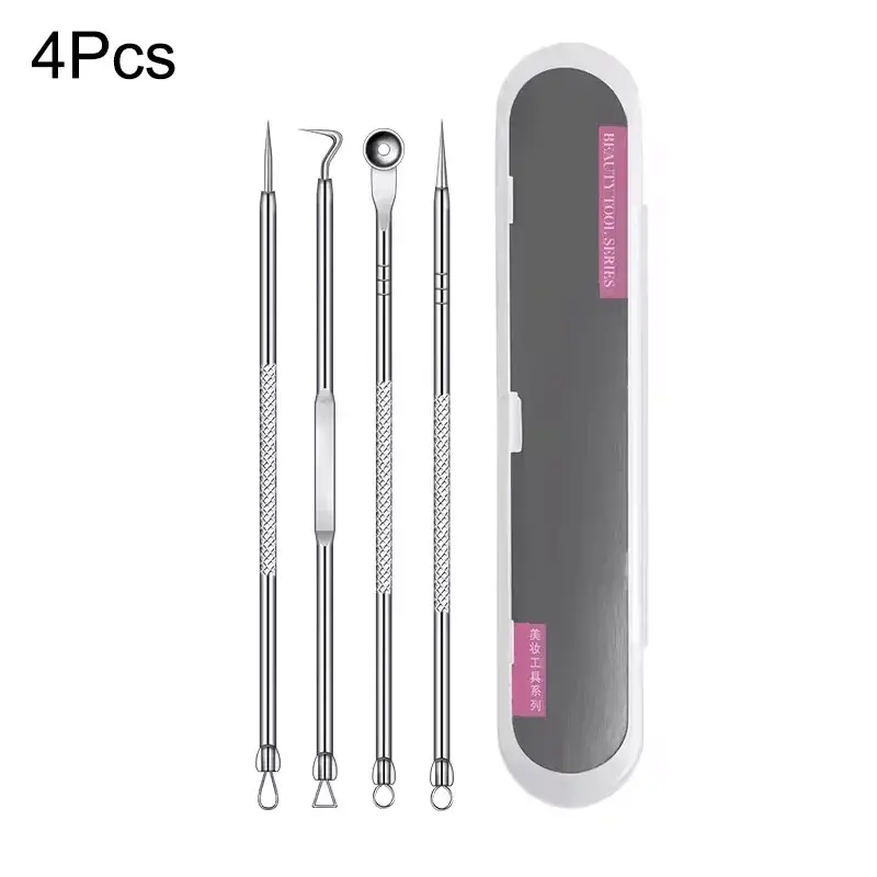 Thumbnail: 4-11Pcs Ingrown Hair Tweezers Acne Blackhead Removal Needles Black Dots Cleaner 