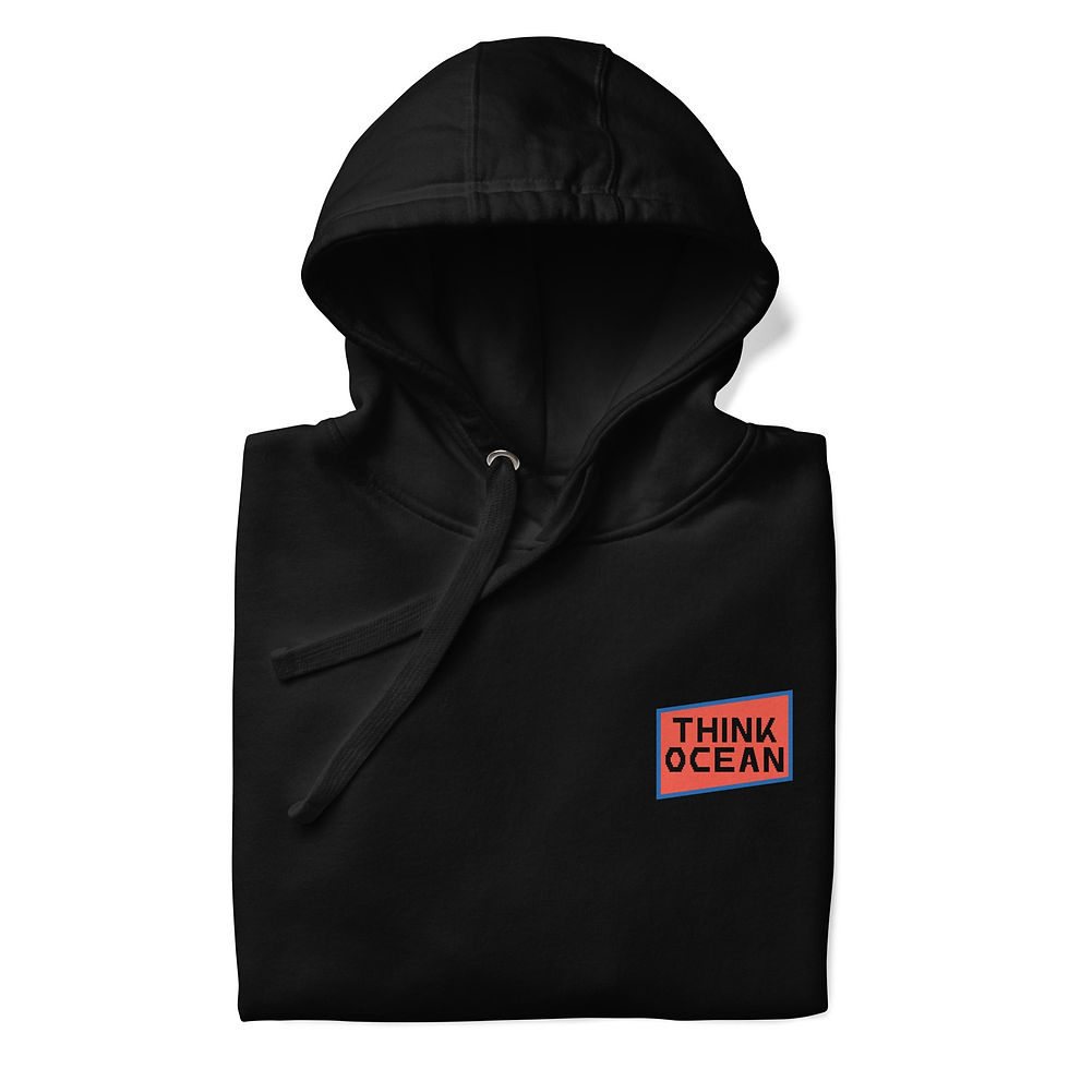 Thumbnail: Think Ocean Polar Bear Pixel Art Cotton Blend Hoodie