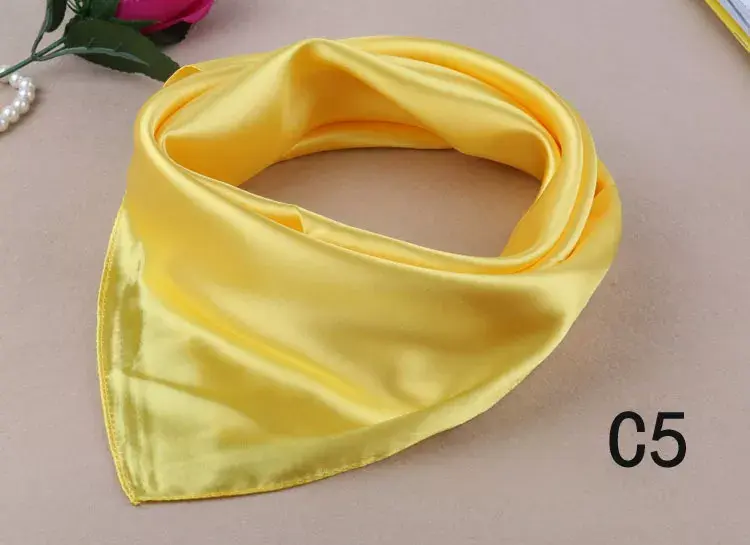 Thumbnail: 60cm Candy Colors Women Silk Scar