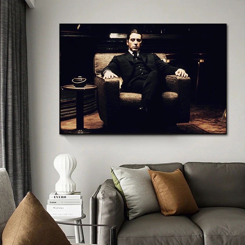Thumbnail: Classic Movie Godfather Poster Black And White Canvas Painting Home Decor Wall A