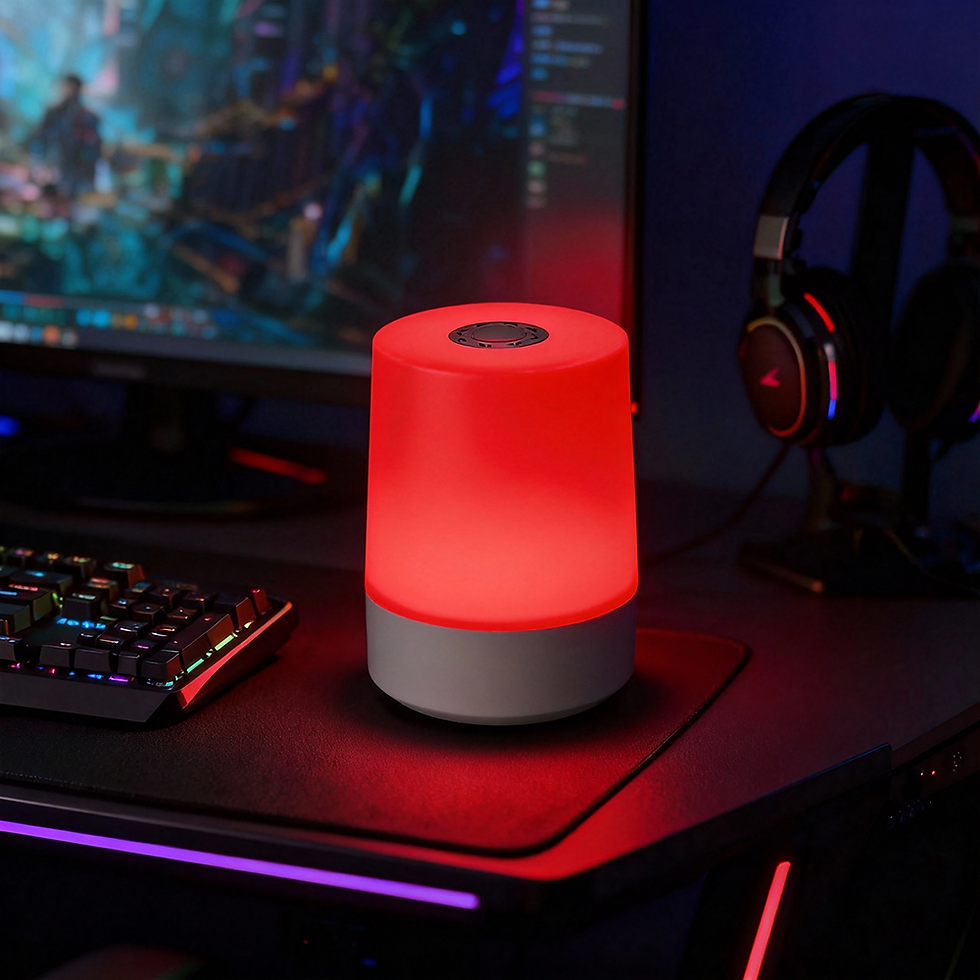 Thumbnail: Contemporary Style LED RGB Night Light Soft Glow Multicolor Cylinder Design Touc