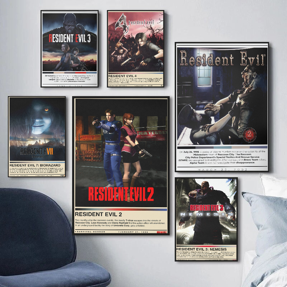 Classic Video Game R-Residents-E-Evils Anime Posters Sticky HD Quality Wall Art