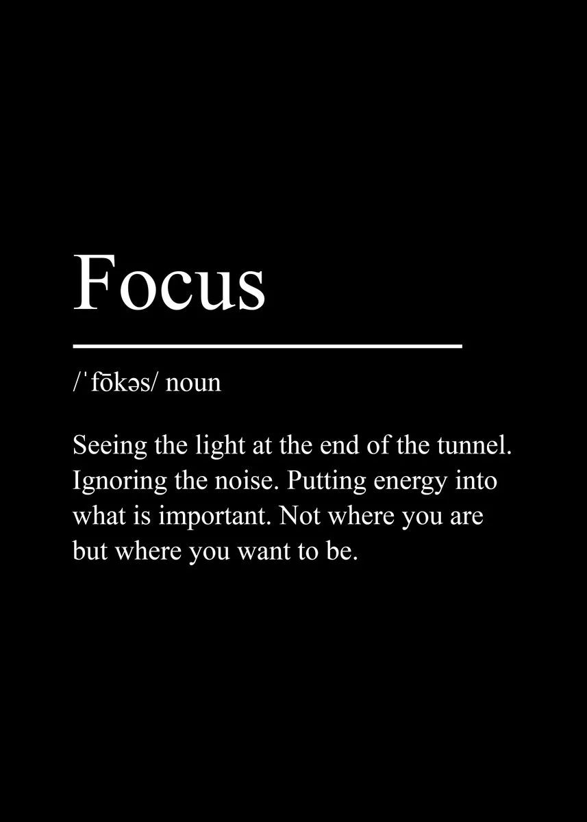 Thumbnail: Minimalist Text Inspirational Black Poster Success Focus Discipline Patience Def