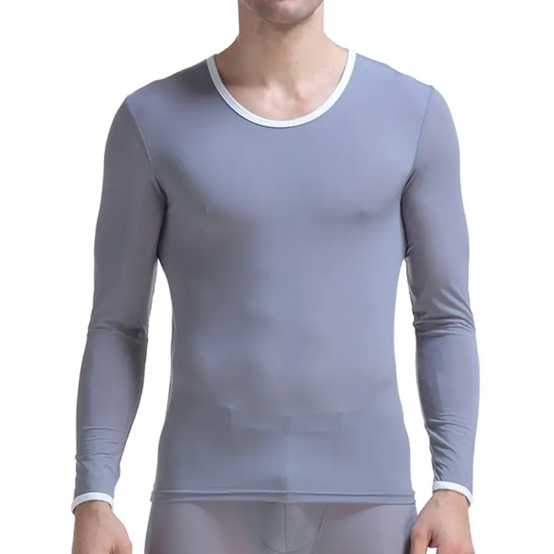 Thumbnail: Men's Undershirt Thermal Super Thin Man Ice Silk Underwear