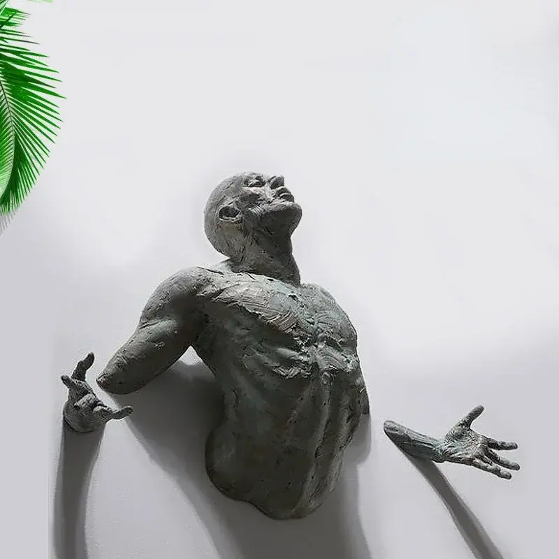 Thumbnail: Home Decor Wall Art Wall Man Sculpture Statue Living Room Wall Decoration Resin 