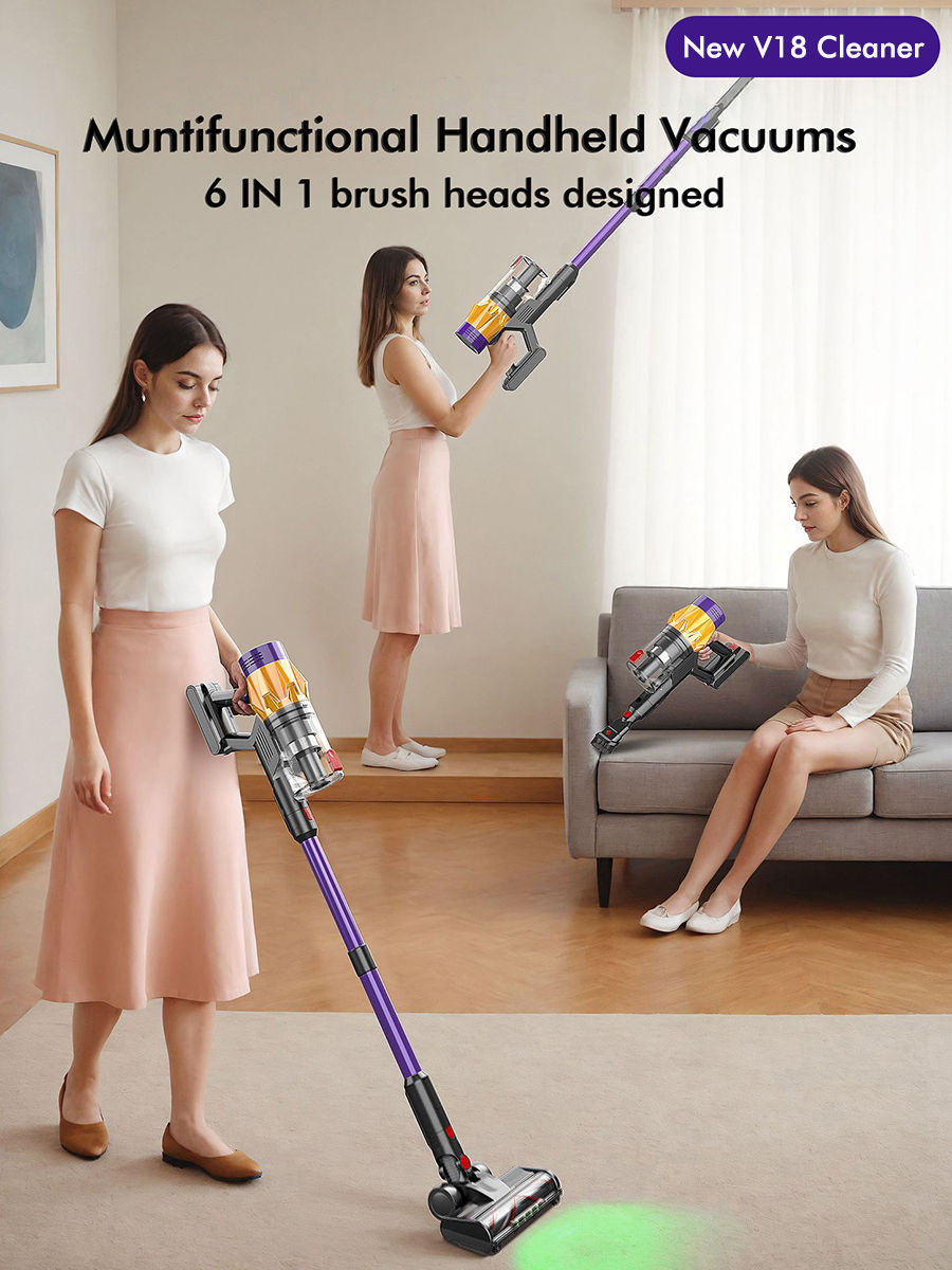 Thumbnail: Armo V18 Handheld Wireless Vacuum Cleaner 50kPa 550W Power 6 in 1 LED Display Co