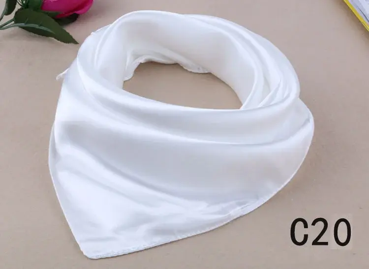 Thumbnail: 60cm Candy Colors Women Silk Scar