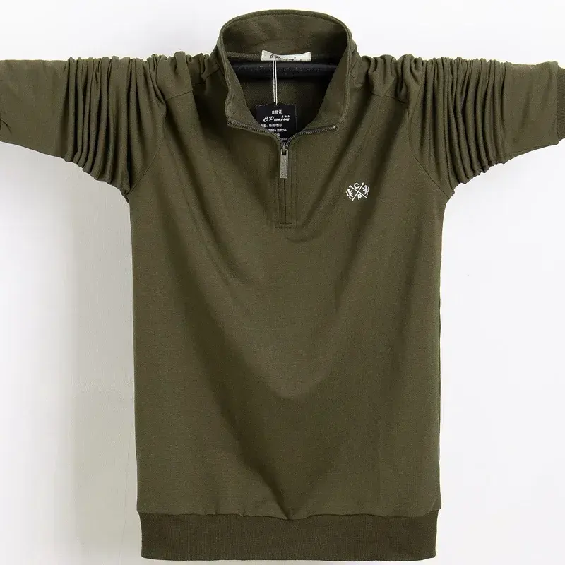 サムネイル： Men Polo Shirt 2025 Pure Cotton Men Business Casual Male Polo Shirt Autumn Long